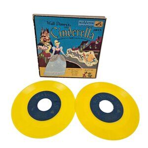 Walt Disneys Cinderella Vinyl Record Set RCA Victor Storybook With Album
